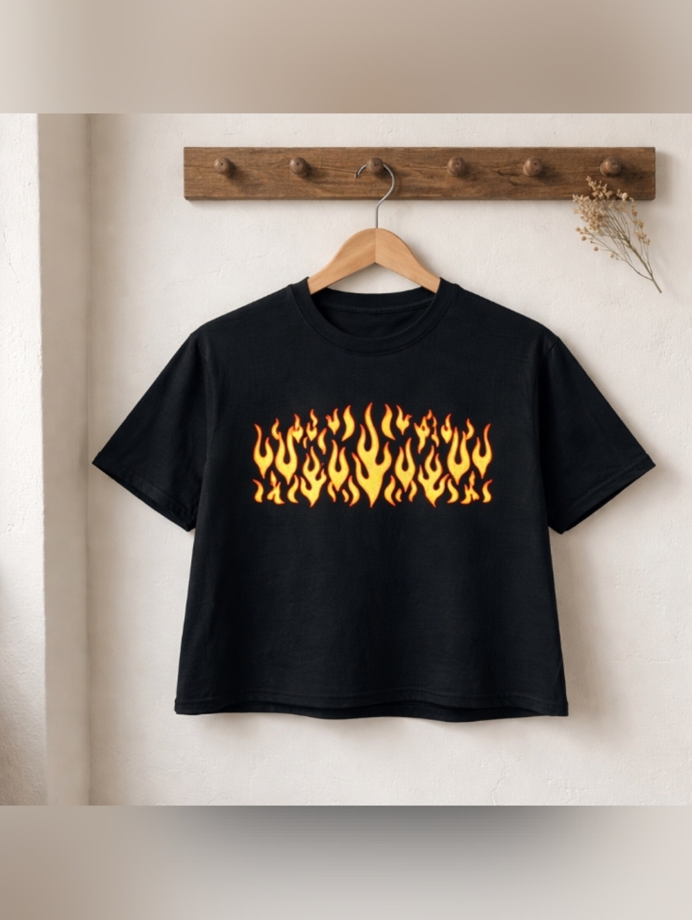 🔆𝟲/$𝟮𝟬 𝗕𝗹𝗮𝗰𝗸 𝗖𝗿𝗼𝗽𝗽𝗲𝗱 𝗧-𝗦𝗵𝗶𝗿𝘁 𝗙𝗹𝗮𝗺𝗲 𝗗𝗲𝘀𝗶𝗴𝗻 - Picture 2 of 8